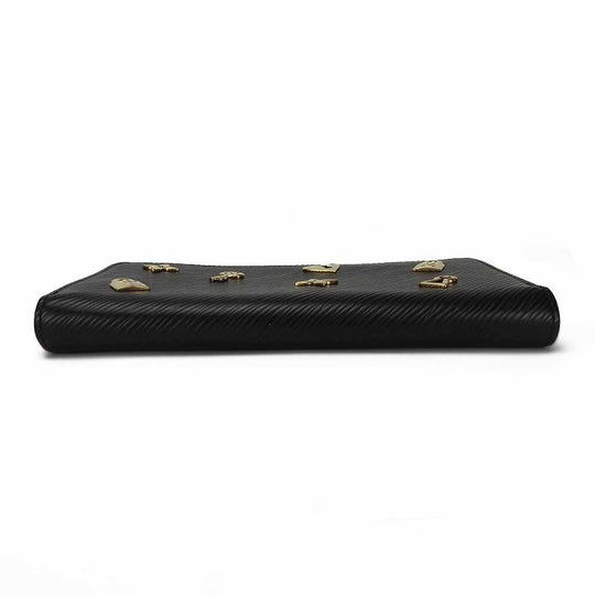 LOUIS VUITTON Long Wallet Purse M63991 Epi Leather Noir Love Lock Zippy Wallet