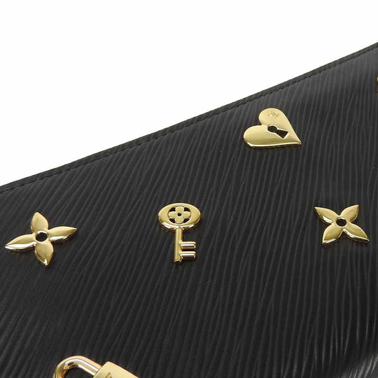 LOUIS VUITTON Long Wallet Purse M63991 Epi Leather Noir Love Lock Zippy Wallet
