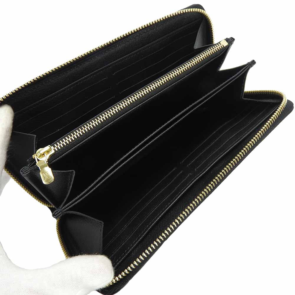 LOUIS VUITTON Long Wallet Purse M63991 Epi Leather Noir Love Lock Zippy Wallet