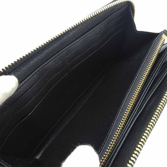 LOUIS VUITTON Long Wallet Purse M63991 Epi Leather Noir Love Lock Zippy Wallet