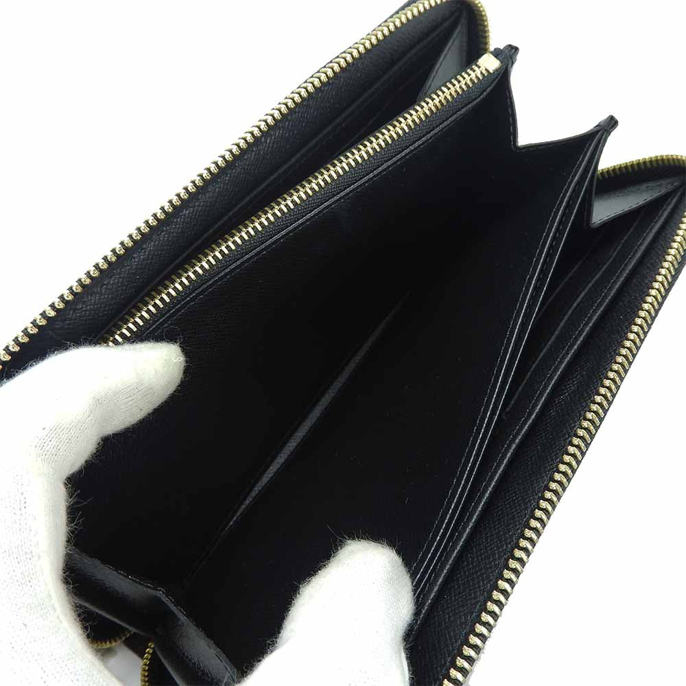 LOUIS VUITTON Long Wallet Purse M63991 Epi Leather Noir Love Lock Zippy Wallet