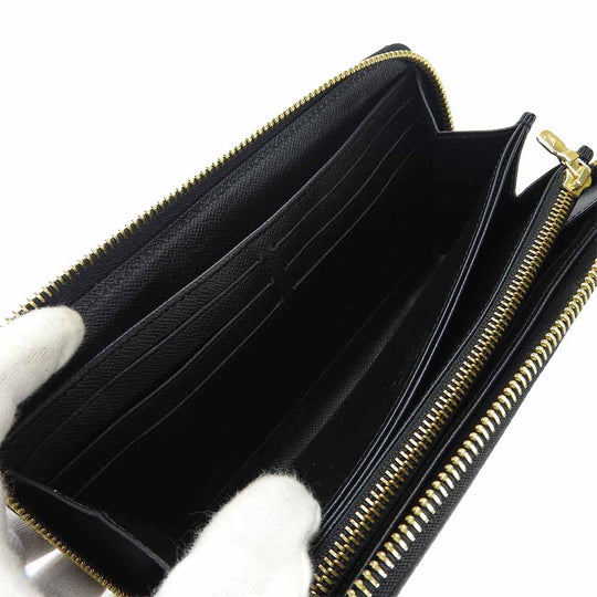 LOUIS VUITTON Long Wallet Purse M63991 Epi Leather Noir Love Lock Zippy Wallet