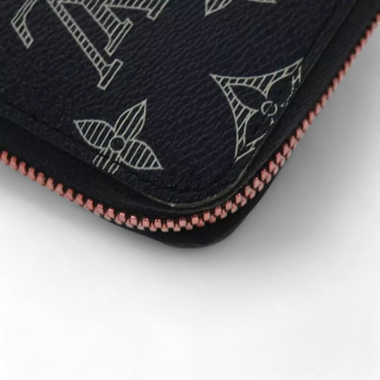 Louis Vuitton Ink Upside Down Zippy Organizer Monogram Canvas Wallet Navy Unisex