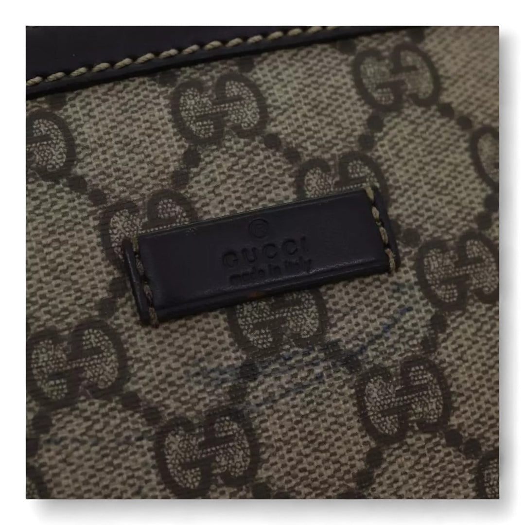 Gucci GG Supreme Body Bag PVC Leather Beige Gold