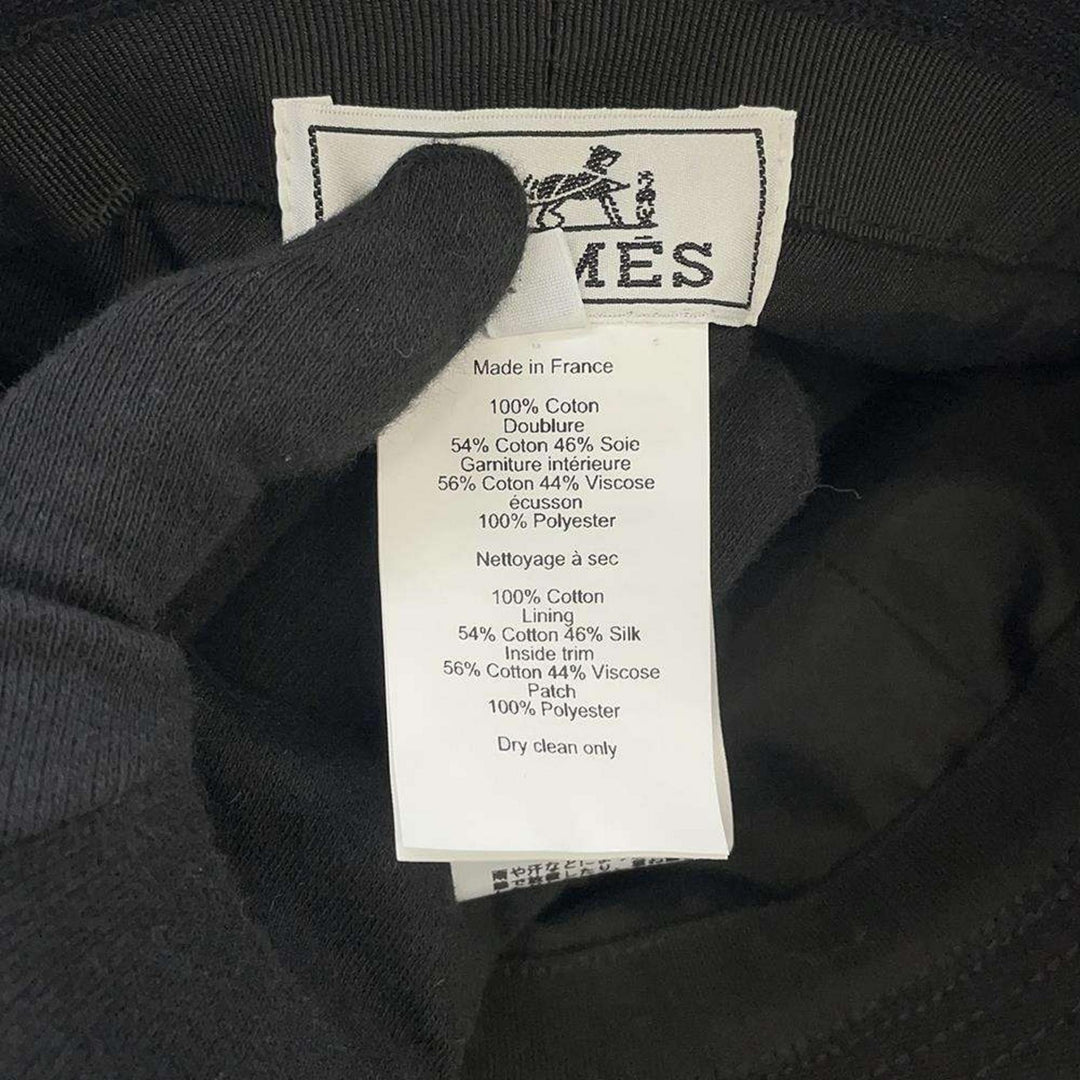 HERMES Calvi Cotton Black Bucket Hat Preloved