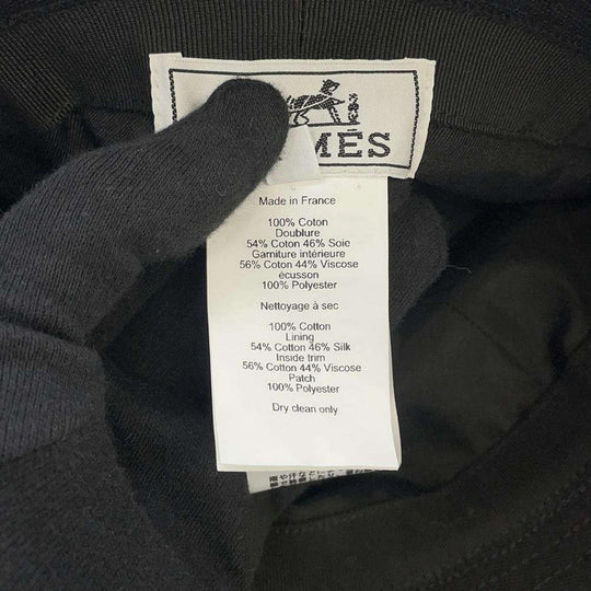 HERMES Calvi Cotton Black Bucket Hat Preloved