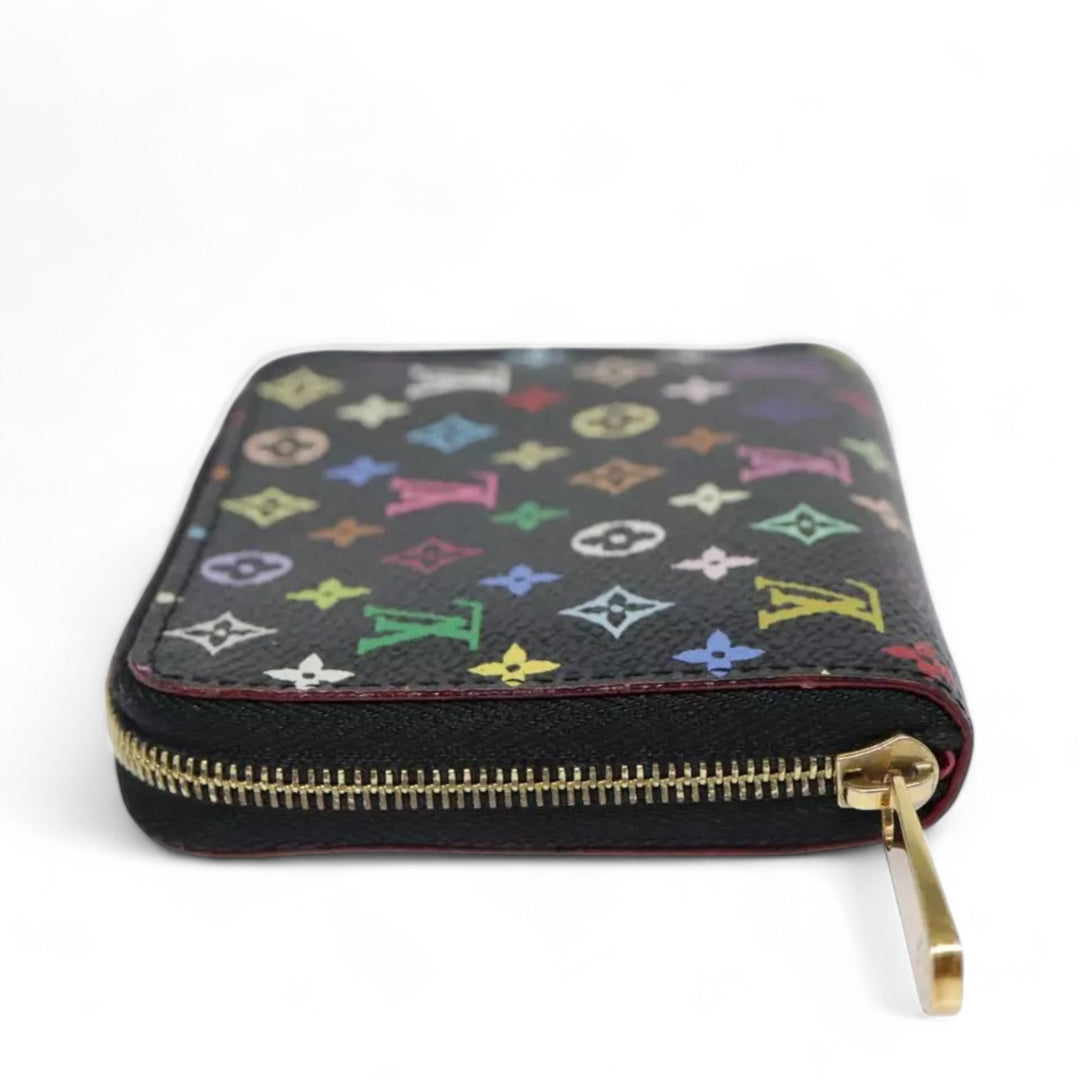 Louis Vuitton Monogram Zippy Coin Purse Multicolor Black Women's Canvas Wallet