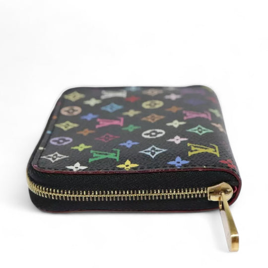 Louis Vuitton Monogram Zippy Coin Purse Multicolor Black Women's Canvas Wallet