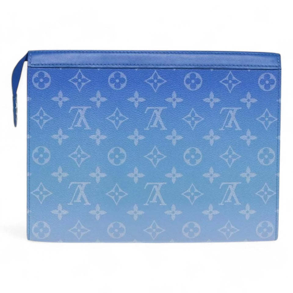 Louis Vuitton Monogram Clouds Pochette Voyage Clutch Bag Blue