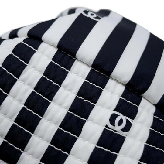 Chanel Coco Beach Polyamide White Black Hat Preloved