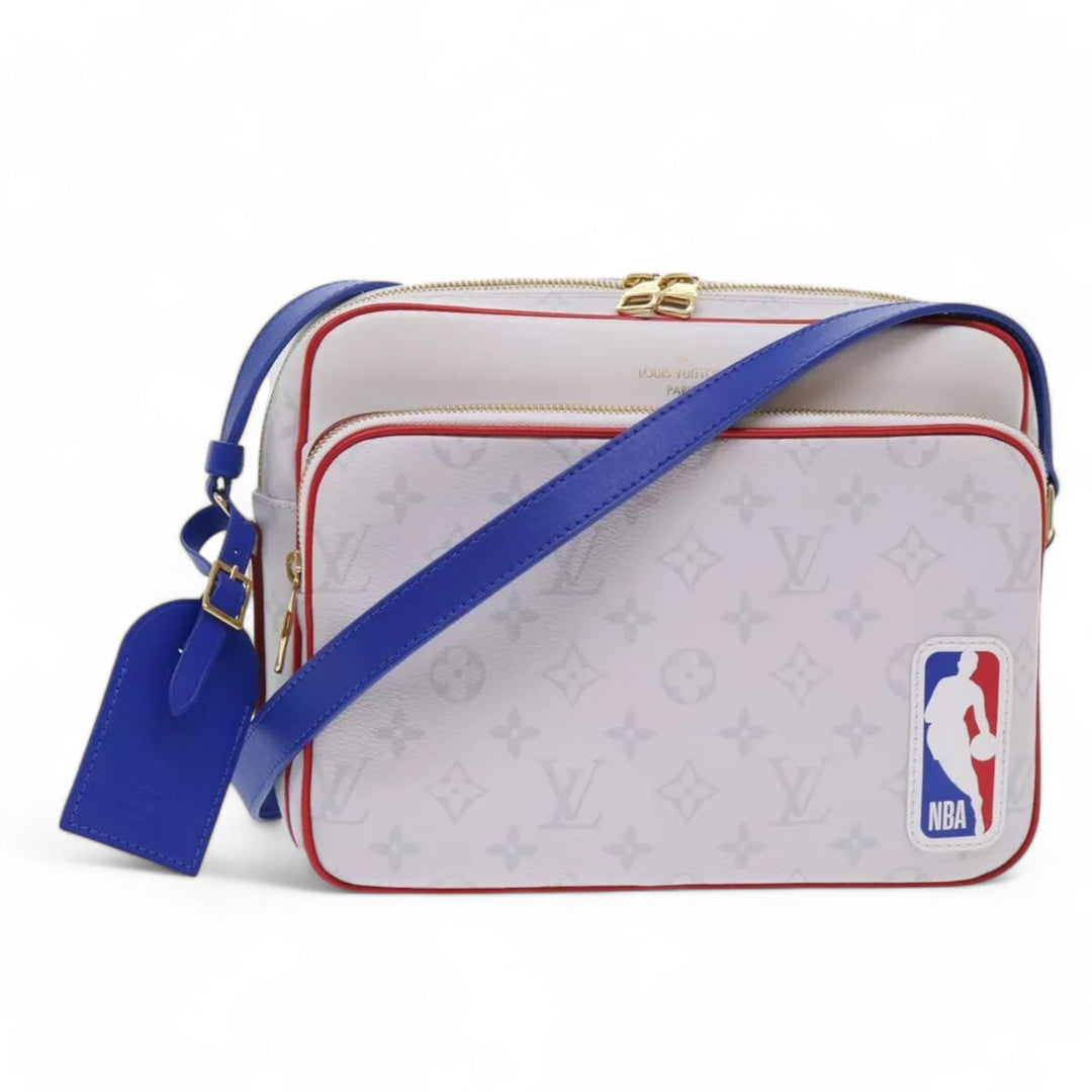 Louis Vuitton Monogram Nile PM Shoulder Bag NBA White Blue Strap Men's Bag
