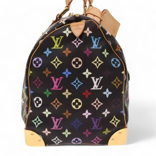 Louis Vuitton Monogram Multicolor Keepall 45 Boston Bag Black Women's Handbag with Dust Bag and Keys