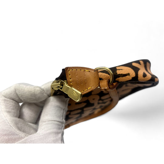Louis Vuitton Stephen Sprouse Graffiti Clutch Monogram Canvas Brown Orange Unisex Handbag Zip