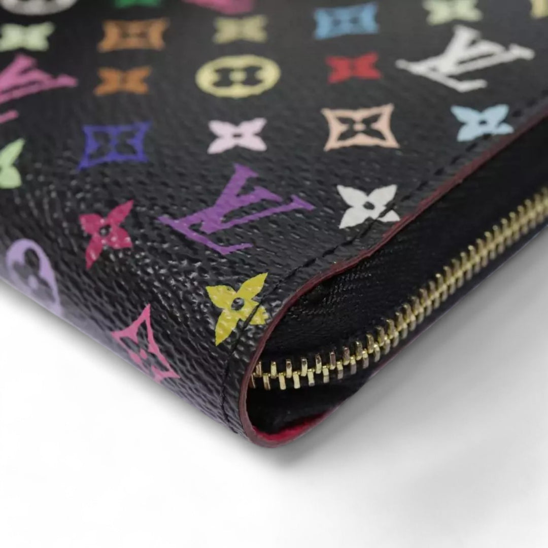 Louis Vuitton Monogram Zippy Coin Purse Multicolor Black Women's Canvas Wallet