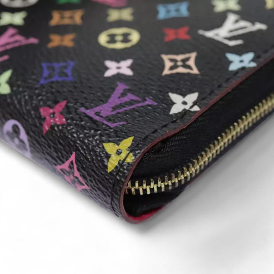 Louis Vuitton Monogram Zippy Coin Purse Multicolor Black Women's Canvas Wallet