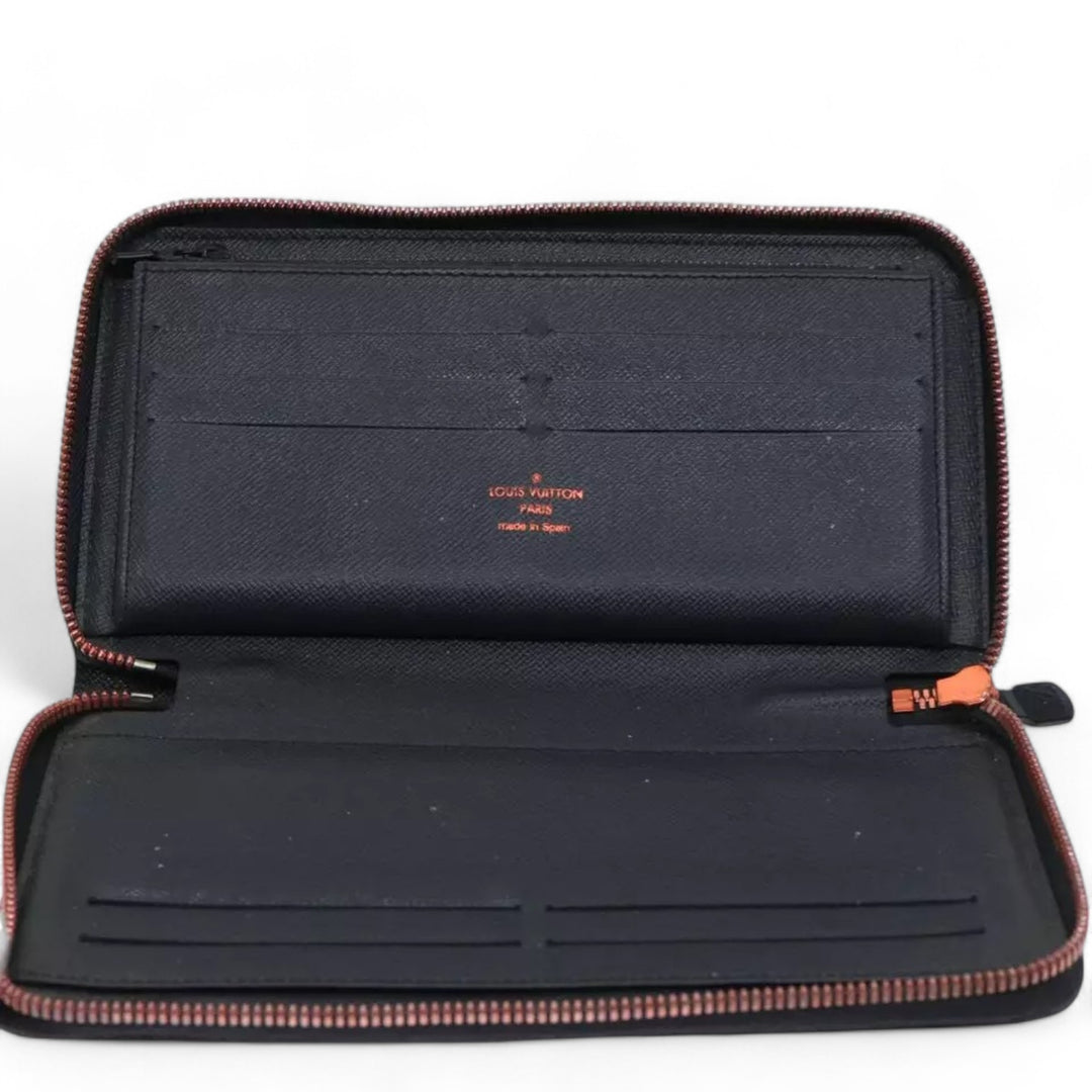 Louis Vuitton Ink Upside Down Zippy Organizer Monogram Canvas Wallet Navy Unisex