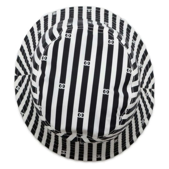 Chanel Coco Beach Polyamide White Black Hat Preloved