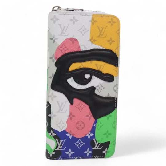 Louis Vuitton Monogram Portrait Zippy Vertical Wallet White Unisex Long Wallet