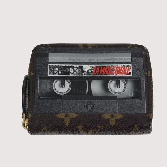 Louis Vuitton Monogram Zippy Coin Purse Wallet Brown Cassette Print