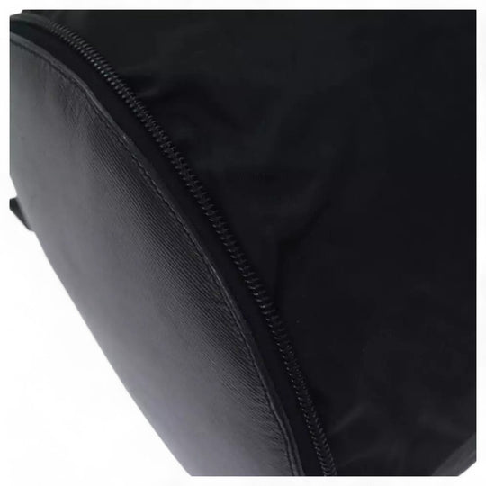 PRADA Leather Mini Boston Bag Saffiano Black Silver