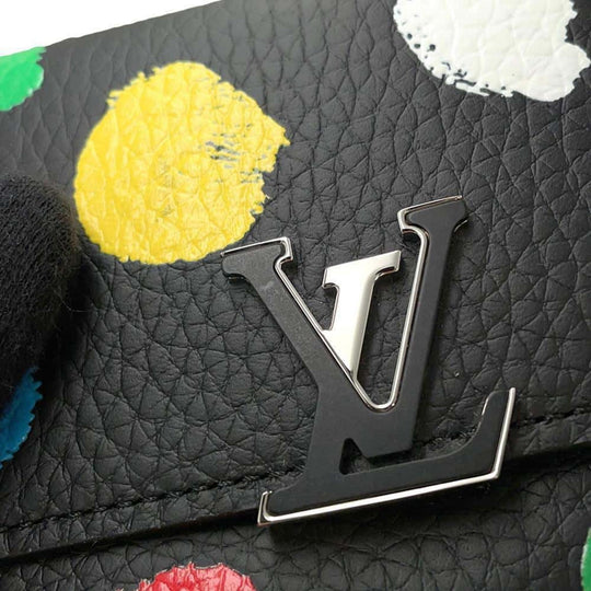 Louis Vuitton LV YK Portefeuille Taurillon Leather Black Multicolor Wallet Preloved