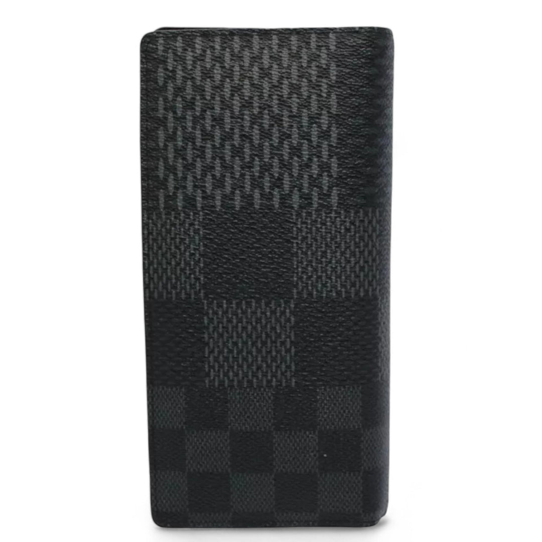 Louis Vuitton Damier Brazza Wallet Long Wallet Graphite Black Men's