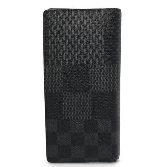 Louis Vuitton Damier Brazza Wallet Long Wallet Graphite Black Men's