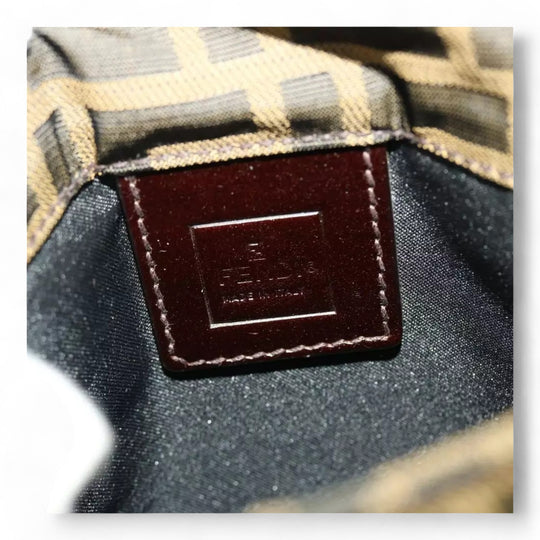 Fendi Zucca Canvas Shoulder Crossbody Bag Black Brown
