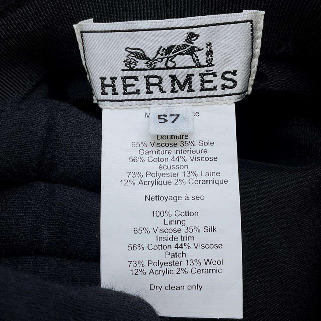 HERMES Harper Cotton Black Bucket Hat Preloved