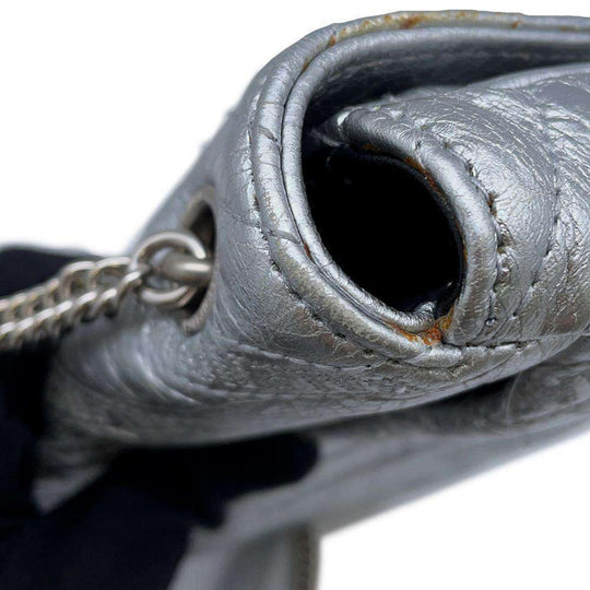 BALENCIAGA BB Logo Leather Silver Chain Shoulder Bag Preloved
