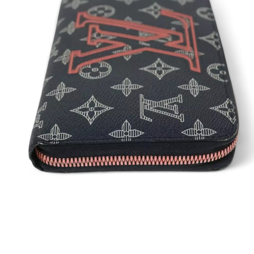 Louis Vuitton Ink Upside Down Zippy Organizer Monogram Canvas Wallet Navy Unisex