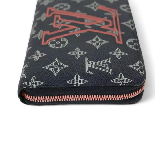 Louis Vuitton Ink Upside Down Zippy Organizer Monogram Canvas Wallet Navy Unisex
