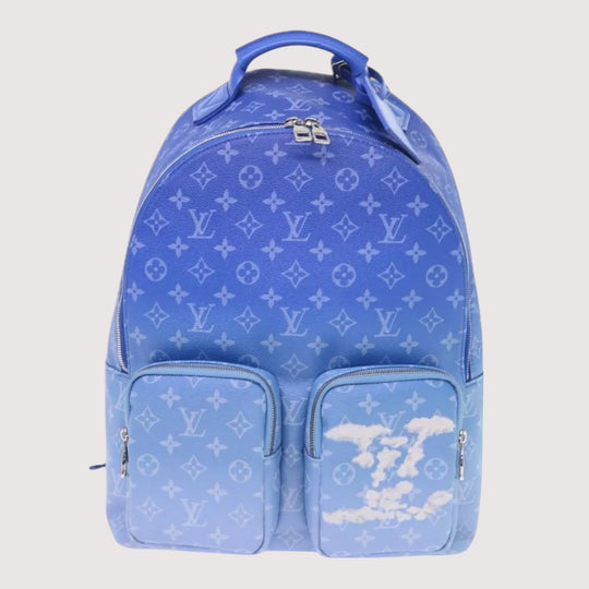 Louis Vuitton Monogram Clouds Backpack Blue Multi Pocket Mens Bag