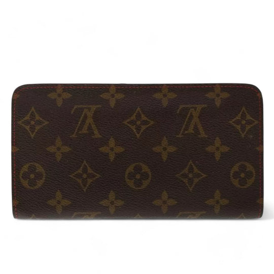 Louis Vuitton Monogram Cherry Porte Monnaie Zip Long Wallet Women's Brown