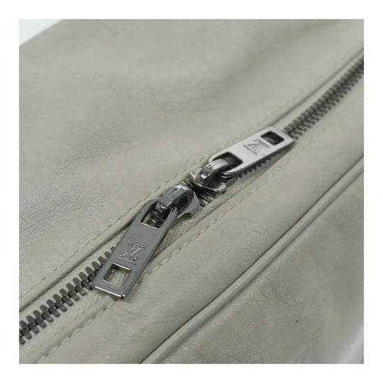 Louis Vuitton Monogram Difference Clarkson Shoulder Bag White Leather Canvas