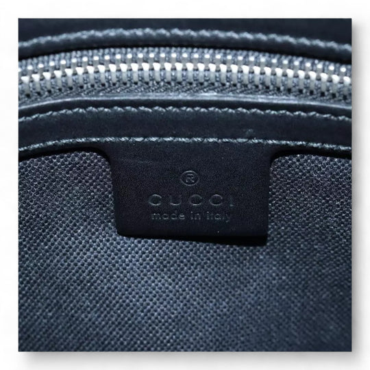 Gucci GG Supreme Sherry Line Shoulder Bag PVC Navy Red Shoulder Strap