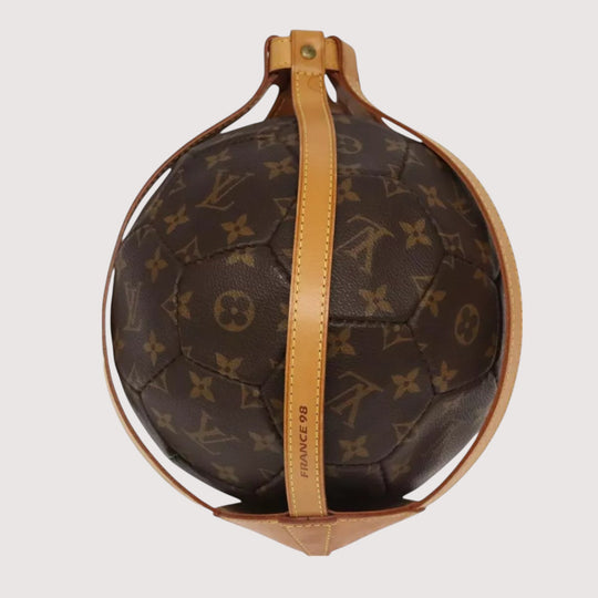 Louis Vuitton Monogram Soccer Ball France 98 World Cup Memorial Brown Leather Limited Edition