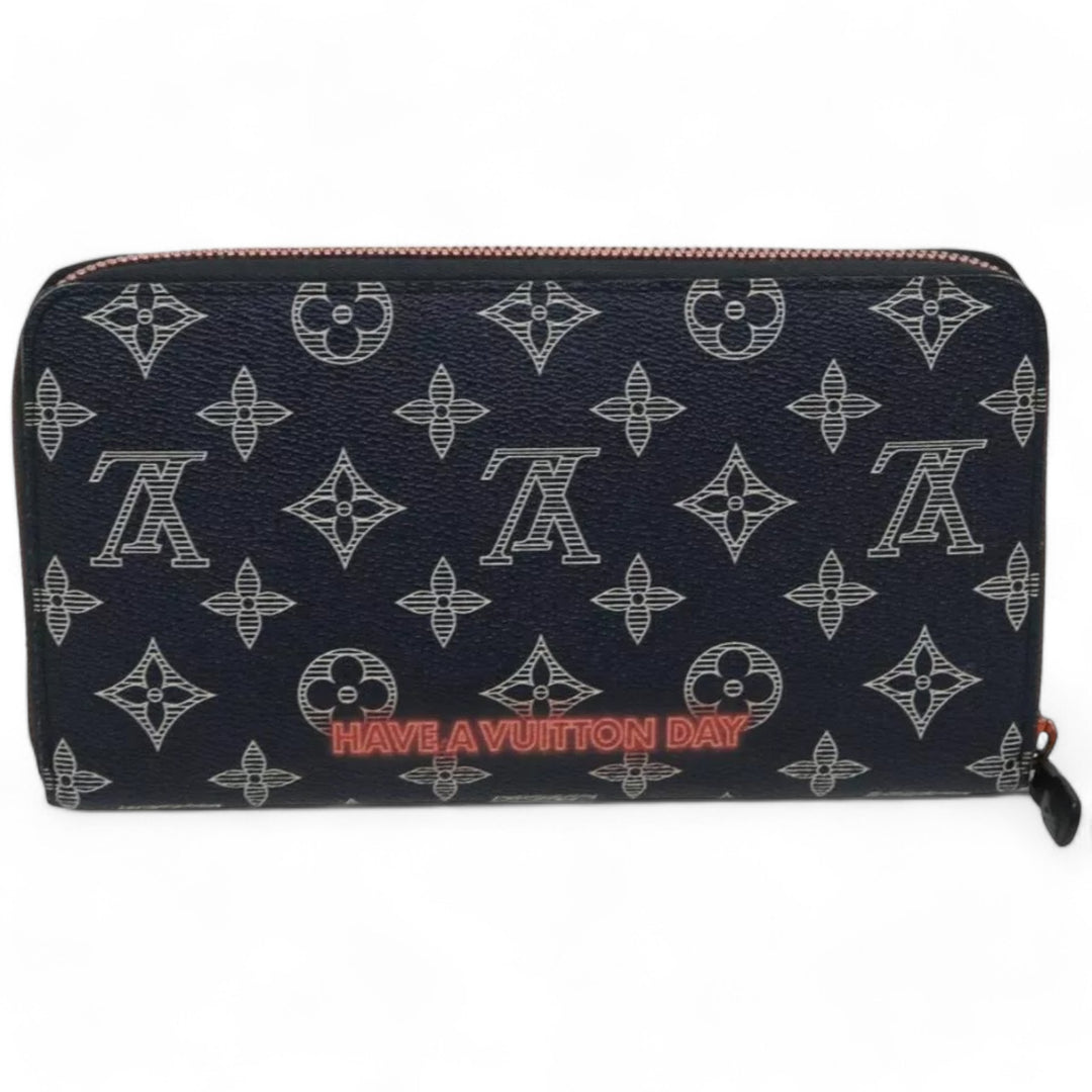 Louis Vuitton Ink Upside Down Zippy Organizer Monogram Canvas Wallet Navy Unisex
