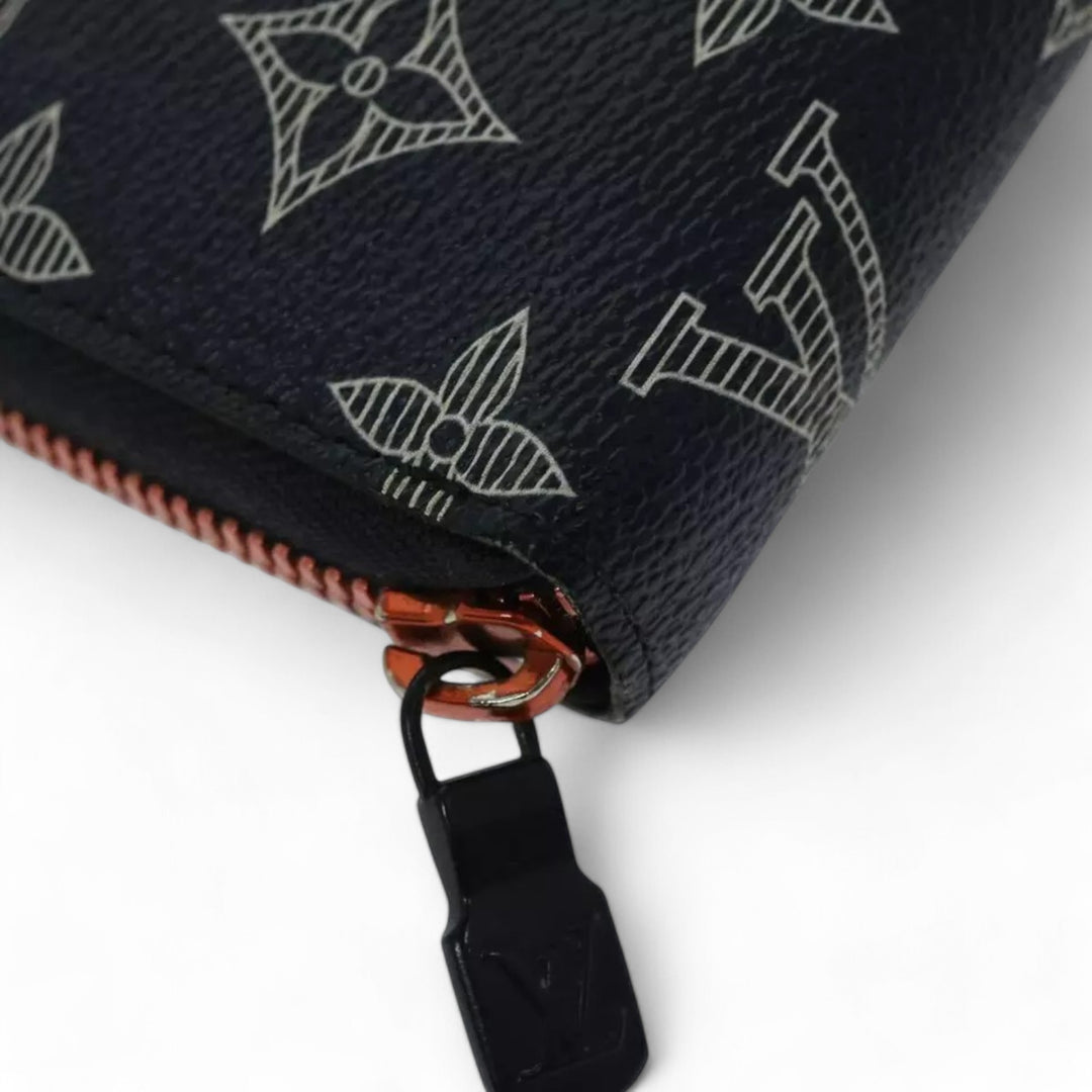 Louis Vuitton Ink Upside Down Zippy Organizer Monogram Canvas Wallet Navy Unisex