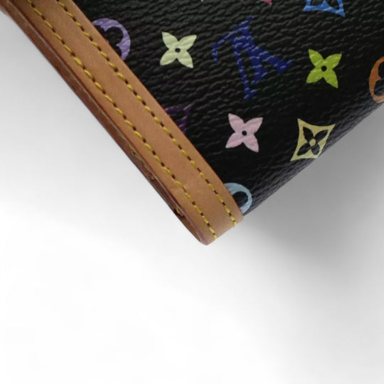 Louis Vuitton Portefeuille Viennois Wallet Multicolor Black Bifold Women's