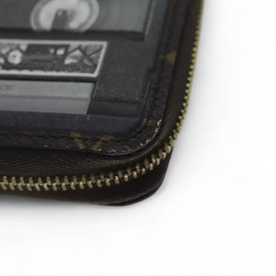 Louis Vuitton Monogram Zippy Coin Purse Wallet Brown Cassette Print