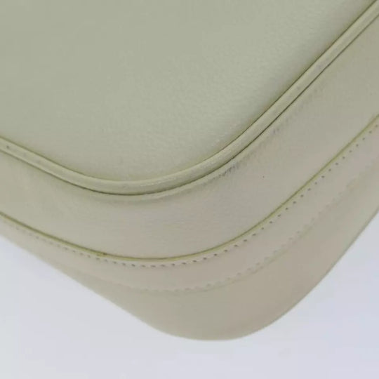 Saint Laurent Shoulder Bag Leather Beige Black Gold Hardware Women's Crossbody Vintage YSL