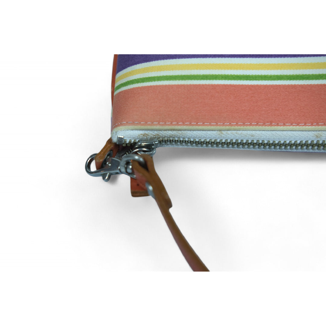 Burberry Striped Canvas Small Bag Multicolor Women's Handbag Purse with Leather Strap