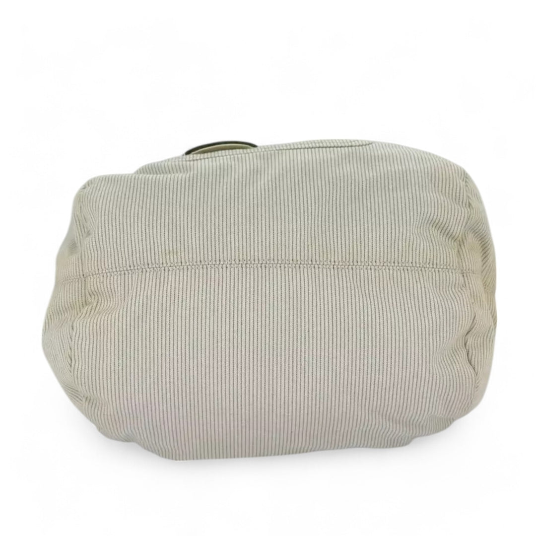 Chanel Handbag Canvas Green Silver CC Logo Bag