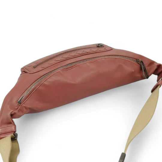 Bottega Veneta Waist Bag Leather Pink Shoulder Strap