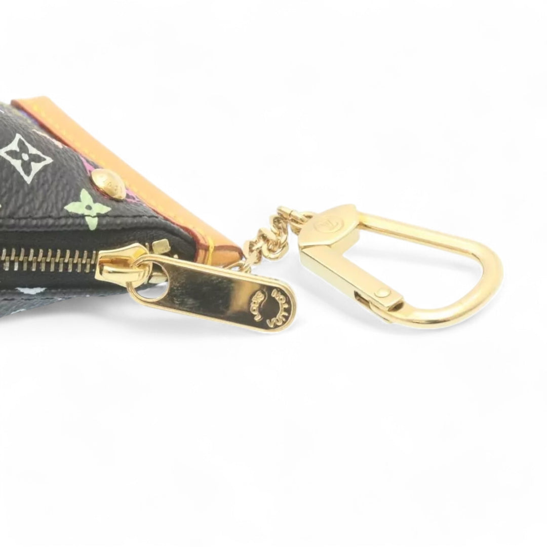 Louis Vuitton Monogram Berlino Coin Purse Multicolor Black Unisex with Chain Clip