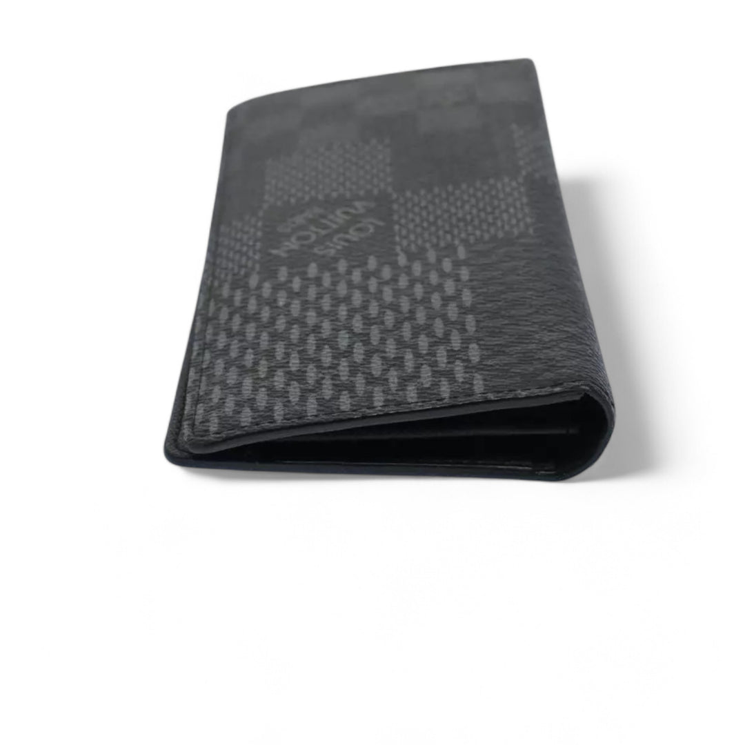 Louis Vuitton Damier Brazza Wallet Long Wallet Graphite Black Men's