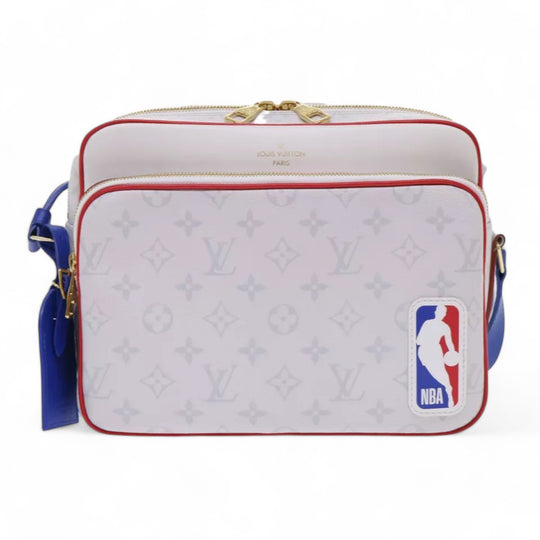 Louis Vuitton Monogram Nile PM Shoulder Bag NBA White Blue Strap Men's Bag