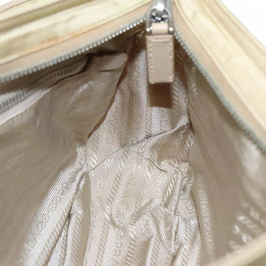 Prada Shoulder Nylon Bag Beige Silver Women