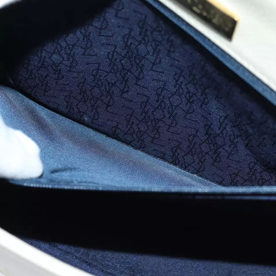 Saint Laurent Shoulder Bag Leather Beige Black Gold Hardware Women's Crossbody Vintage YSL